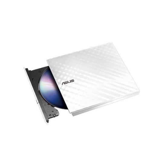 Optinen asema Asus SDRW-08D2S-U Lite Interface USB 2.0, DVD±RW, CD-lukunopeus 24 x, CD-kirjoitusnopeus 24 x, valkoinen, pöytäkone/kannettava