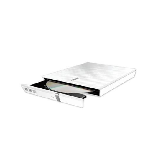 Optinen asema Asus SDRW-08D2S-U Lite Interface USB 2.0, DVD±RW, CD-lukunopeus 24 x, CD-kirjoitusnopeus 24 x, valkoinen, pöytäkone/kannettava