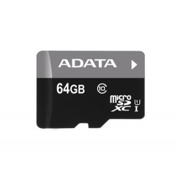 Muistikortti ADATA 64GB micro SDXC UHS-I Class10 + SD-sovitin