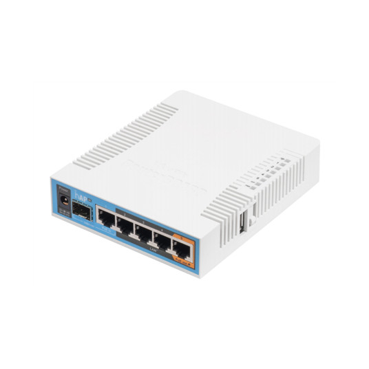 Langattomat verkkolaitteet MikroTik hAP ac RouterOS L4 128 Mt RAM, 5xGig LAN, 2.4/5GHz 802.11ac, 1xUSB, 1xSFP