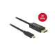 Delock-kaapeli USB Type-C uros - DisplayPort-uros (DP Alt Mode) 4K 60 Hz 1m musta