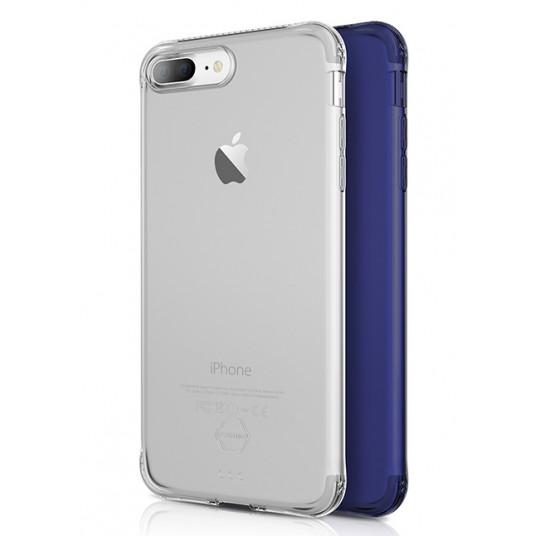 Suojageelikotelo Zero Gel 2 Pack iPhone 7 plus -puhelimelle (sininen teräs ja läpinäkyvä)
