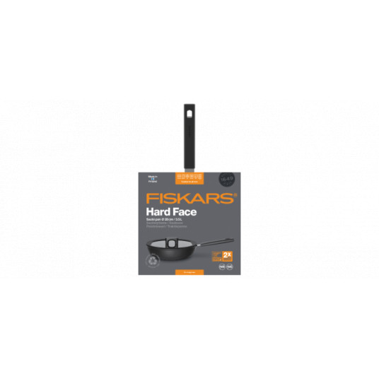 Paistinpannu kannella Fiskars Hard Face 1052232, 28 cm/3,5 L