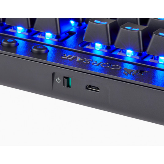 Näppäimistö Corsair K63 Blue LED, Cherry MX Red, langaton/langallinen, musta