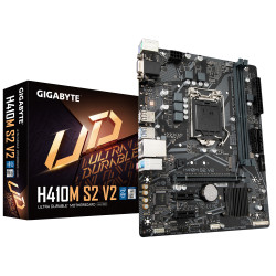 Gigabyte H410M S2 V2 1.0 M/B Prosessoriperhe Intel, Prosessorikanta LGA1200, DDR4 DIMM, Muistipaikat 2, Tuetut kiintolevyliitännät SATA, M.2, SATA-liittimien määrä 4, Intel H -piirisarja, Micro ATX