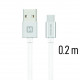 Swissten Textile Universal Quick Charge 3.1 USB-C Data- ja latauskaapeli 20 cm hopea