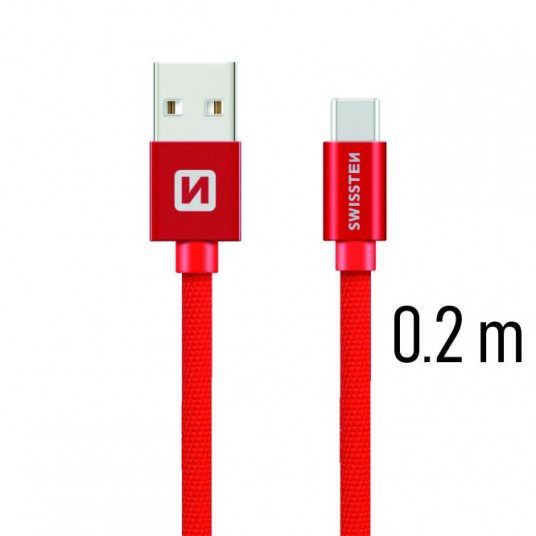 Swissten Textile Universal Quick Charge 3.1 USB-C Data ja latauskaapeli 20 cm Ed