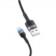Tellur Datakaapeli USB Lightning LEDiin, nylon punottu, 1,2m musta
