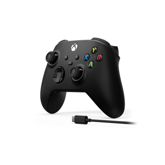 Microsoft XBOX -sarjan langaton ohjain + USB-C-kaapeli hiilimusta