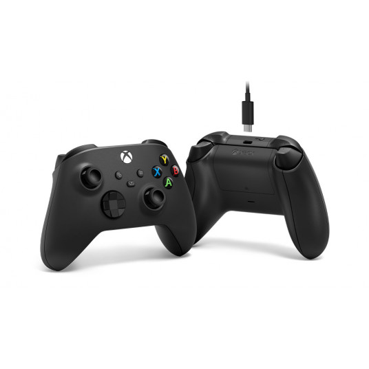 Microsoft XBOX -sarjan langaton ohjain + USB-C-kaapeli hiilimusta