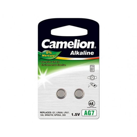 Camelion AG7/LR57/LR926/395, alkalinen nappiparisto, 2 kpl