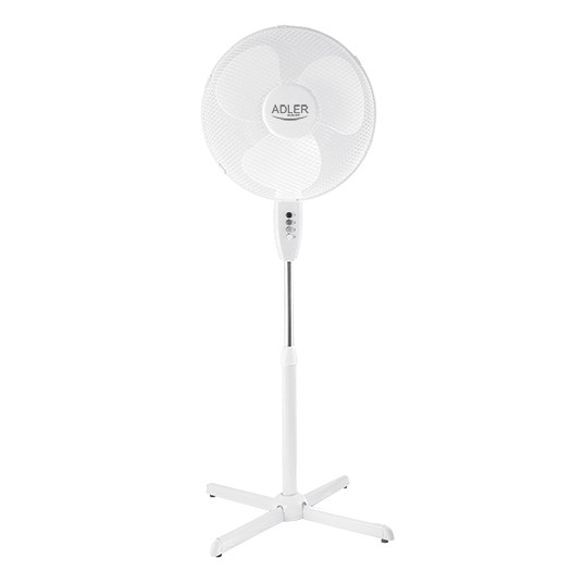 Tuuletin Adler AD 7305 Jalusta Tuuletin, Nopeuksien lukumäärä 3, 90 W, Oscillation, Halkaisija 40 cm, Valkoinen