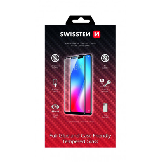 Swissten Full Face 5D karkaistu lasi Xiaomi Redmi Note 10 5G / POCO M3 PRO 5G Musta