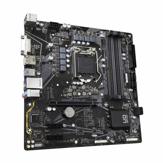 Gigabyte B560M DS3H V2 1.0 M/B Prosessoriperhe Intel, Prosessorikanta LGA1200, DDR4 DIMM, Muistipaikat 4, Tuetut kiintolevyliitännät SATA, M.2, SATA-liittimien määrä 6, Piirisarja Intel B560, Micro ATX