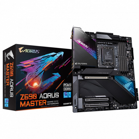 Gigabyte Z690 AORUS MASTER 1.0 M/B Prosessoriperhe Intel, Prosessorikanta LGA1700, DDR5 DIMM, Muistipaikat 4, Tuetut kiintolevyliitännät SATA, M.2, SATA-liittimien määrä 6, Piirisarja Intel Z690 Express, E-ATX