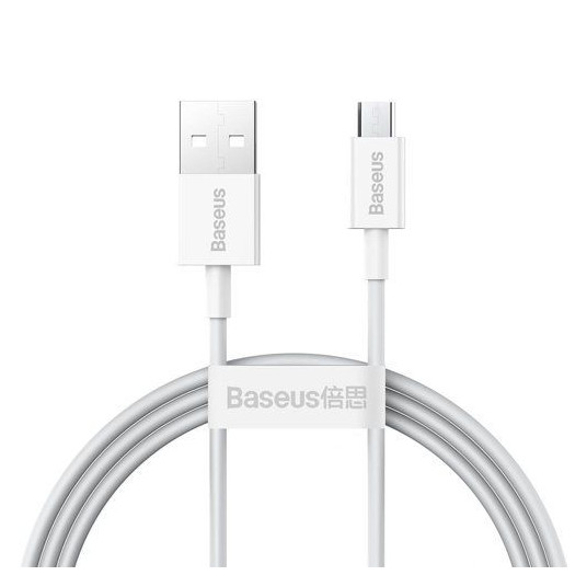 Laturi BASEUS USB2.0 micro USB 1m 2A valkoinen