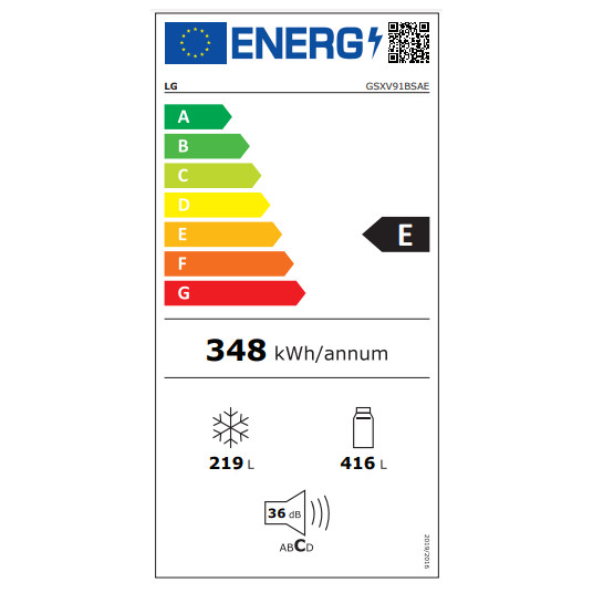 Kaksiovinen jääkaappi LG GSXV91BSAE