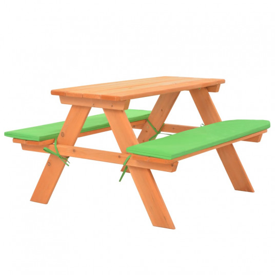 Lasten piknikpöytä penkillä, 89x79x50cm, kuusipuuta. massa
