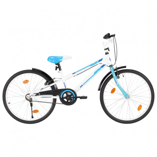 Lasten polkupyörä, sininen ja valkoinen, 24 tuumaa