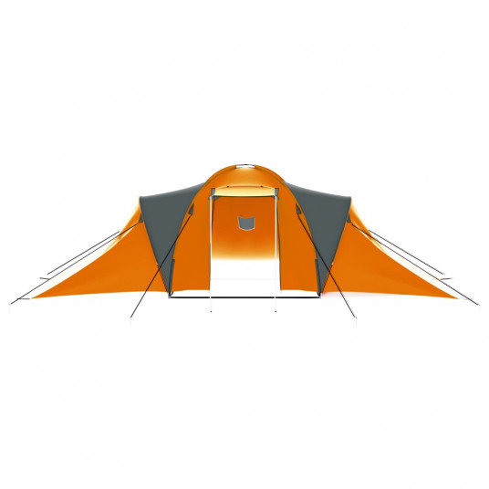 Teltta, harmaa ja oranssi, 9 paikkaa, kangas