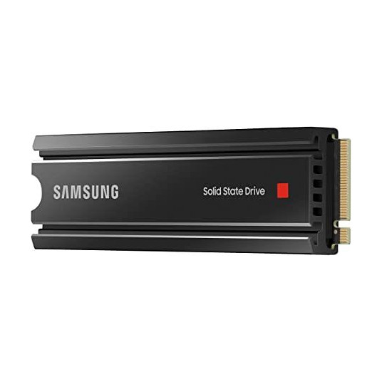 Samsung 980 PRO jäähdytyselementillä 2000 Gt, SSD-muotokerroin M.2 2280, SSD-liitäntä M.2 NVMe 1.3c, kirjoitusnopeus 5100 MB/s, lukunopeus 7000 MB/s