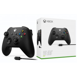 Xbox-sarjan langaton Carbon Black -ohjain USB-C-kaapelilla