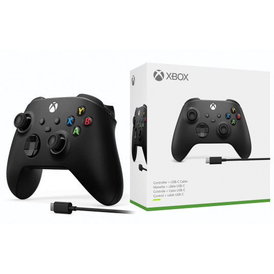 Xbox-sarjan langaton Carbon Black -ohjain USB-C-kaapelilla