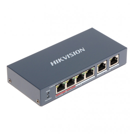 Hikvision DS-3E0106HP Unmanaged, pöytäkone, 10/100 Mbps (RJ-45) porttien määrä 6