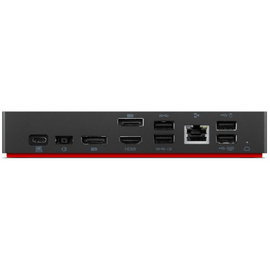 Lenovo ThinkPad Universal USB-C Smart Dock, jonka virtalähteenä on Microsoft Azure Sphere (Max näyttöjä: 3/Max resoluutio: 4K/60Hz/Tuet: 2x4K/60Hz/1xEthernet LAN (RJ-45)/2xDP 1.4/1xHDMI 2.1/311 (1B) aina päällä)/2xUSB 2.0/1xThunderbolt 3 and 4 downstream/