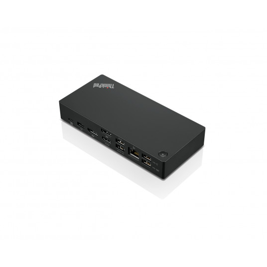 Universaali USB-USB-C-telakka (Max näyttöjä: 3/Max resoluutio: 4K/60Hz/Tuet: 2x4K/60Hz/1xEthernet LAN (RJ-45)/2xDP 1.4/1xHDMI 2.0/3xUSB 3.1 (1 aina päällä) 2.0/USB 1xUSB-C/1x3,5 mm yhdistelmäliitin/tuloteho: 135W/90W/lähtöteho: 100W/65W) Lenovo