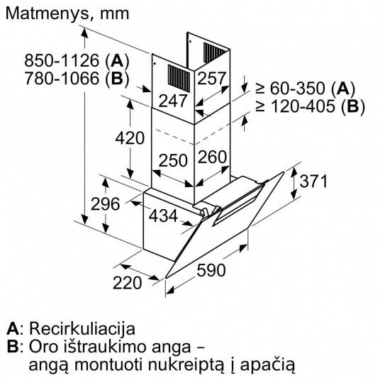 Seinälle kiinnitettävä liesituuletin BOSCH DWK67EM60