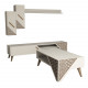 Olohuoneen kalustesarja Hanah Home Beril - Cream
