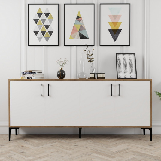 Konsoli Hanah Home Kiev - pähkinä, valkoinen