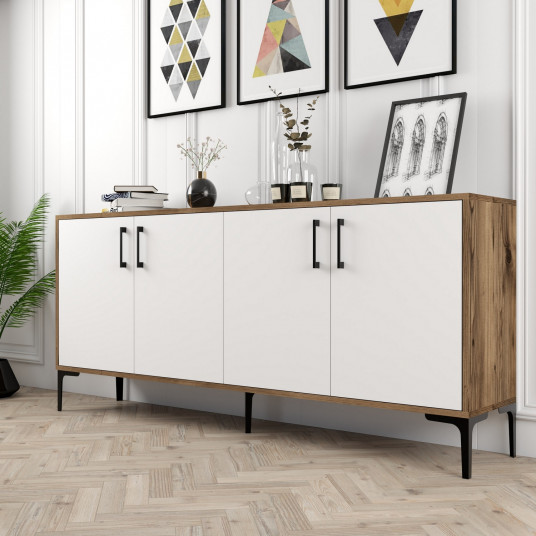 Konsoli Hanah Home Kiev - pähkinä, valkoinen