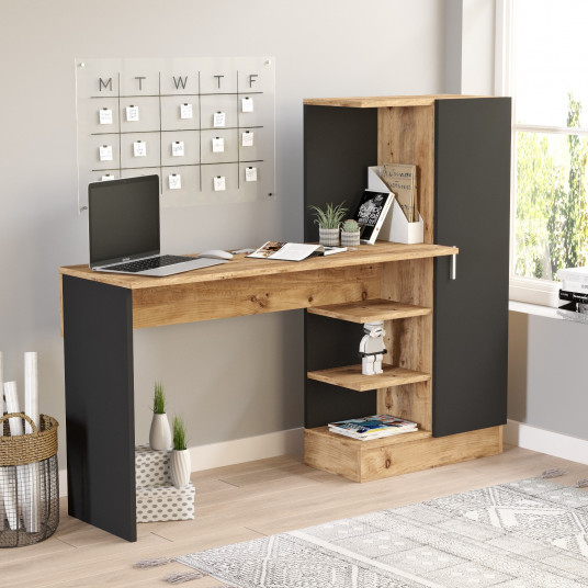 Pöytä Hanah Home CT2 - Atlantin mänty, musta