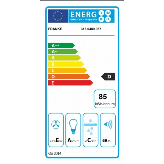 Sisäänrakennettu liesituuletin FRANKE Smart FSM 601 WH/GL