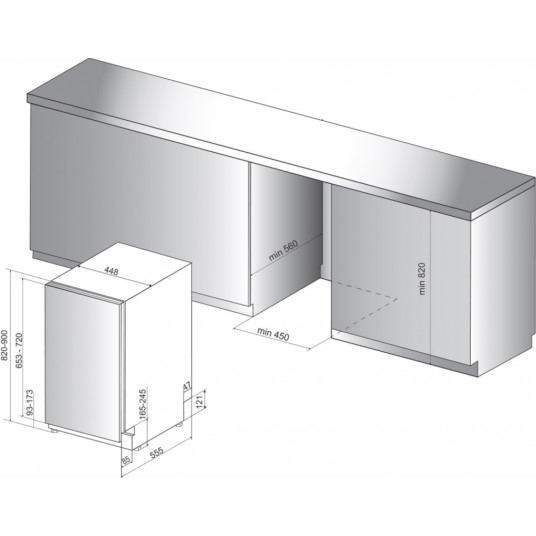 Sisäänrakennettu astianpesukone Whirlpool WSIC 3M27 C