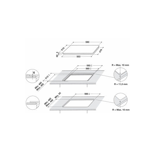 Induktioliesi Whirlpool WF S7560 NE