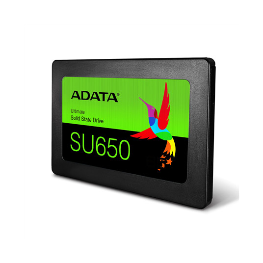 ADATA Ultimate SU650 3D NAND SSD 960 Gt, SSD muotokerroin 2,5", SSD-liitäntä SATA, Kirjoitusnopeus 450 MB/s, Lukunopeus 520 MB/s