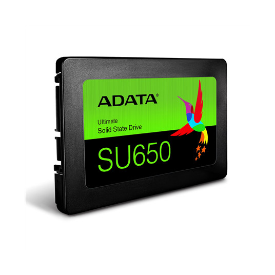 ADATA Ultimate SU650 3D NAND SSD 960 Gt, SSD muotokerroin 2,5", SSD-liitäntä SATA, Kirjoitusnopeus 450 MB/s, Lukunopeus 520 MB/s