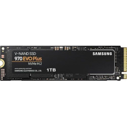 Samsung 970 Evo Plus 1000 Gt, SSD-liitäntä M.2 NVME, Kirjoitusnopeus 3300 MB/s, lukunopeus 3500 MB/s