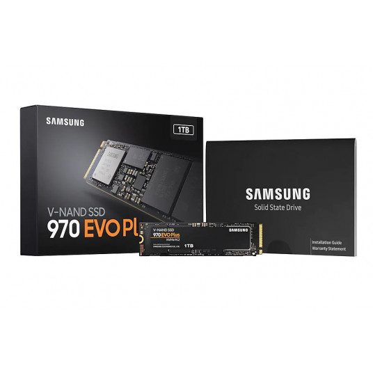 Samsung 970 Evo Plus 1000 Gt, SSD-liitäntä M.2 NVME, Kirjoitusnopeus 3300 MB/s, lukunopeus 3500 MB/s