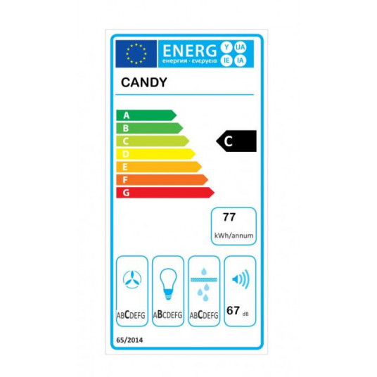 Candy CVM670LX savupiipun liesituuletin asennetaan seinään