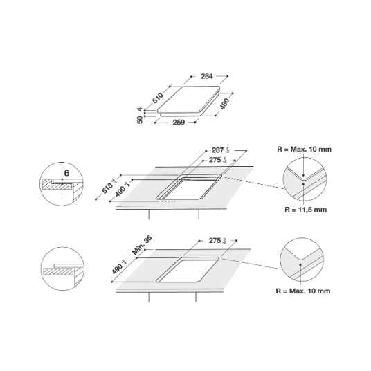 Induktioliesi Whirlpool WS Q0530 NE