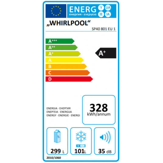 Sisäänrakennettu jääkaappi Whirlpool SP40 801 EU 1