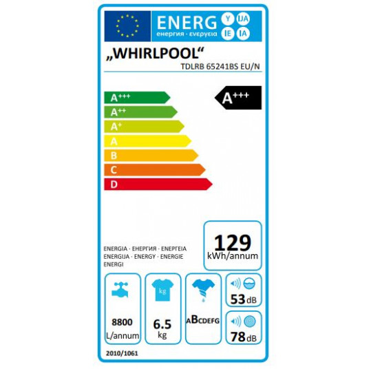 Pyykinpesukone Whirlpool TDLRB 65241BS EU/N