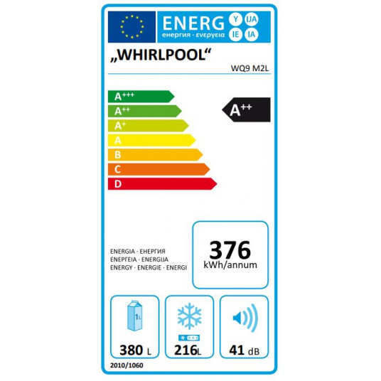 Kaksiovinen jääkaappi Whirlpool WQ9 M2L