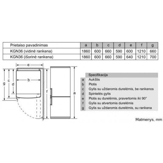 Jääkaappi Bosch KGN36NWEA