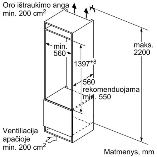 Sisäänrakennettu jääkaappi Bosch KIR51AFF0