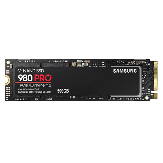 Samsung V-NAND SSD 980 PRO 500 Gt, SSD muotokerroin M.2 2280, SSD-liitäntä M.2 NVME, Kirjoitusnopeus 3000 MB/s, lukunopeus 3500 MB/s